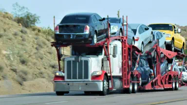 Cars on a car Hauler